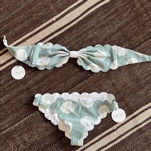 NWT Marysia Swim Antibes Scalloped Polka Dot Bikini sz.S